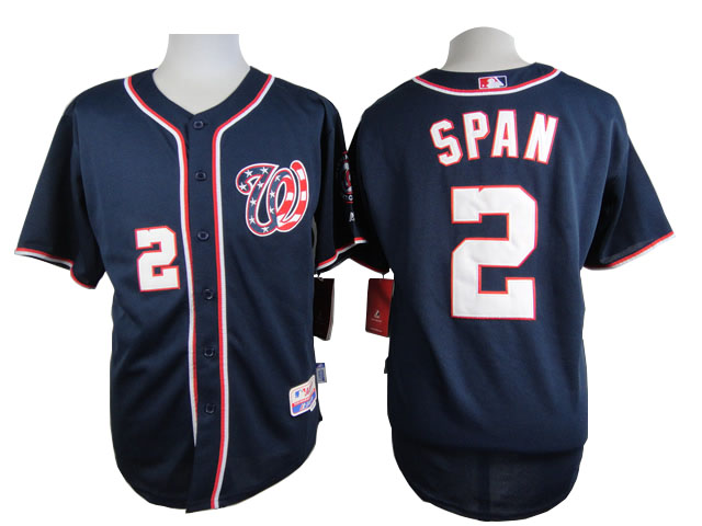 Men Washington Nationals #2 Span Blue MLB Jerseys